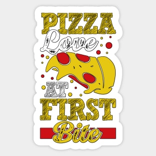 Pizza love at first bite Sticker